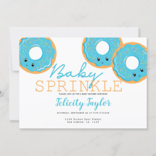 Doughnut Sprinkle Baby Shower Blue Announcement
