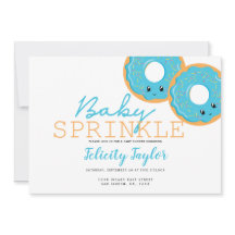 Doughnut Sprinkle Baby Shower Blue Twin Boys