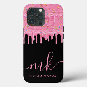 Doughnut Sprinkle Drip Custom Monogram and Name iPhone 13 Pro Case