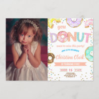 Doughnut Sprinkle Girl Birthday with Photo