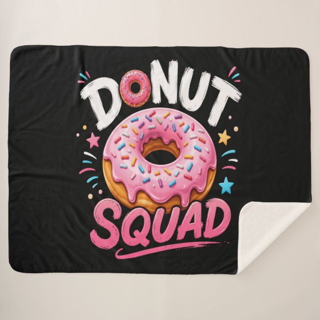 Doughnut Sprinkle Kindness Funny Sherpa Blanket (Front (Horizontal))