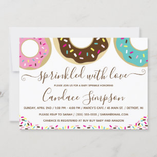 Doughnut Sprinkled With Love Baby Sprinkle Invitation