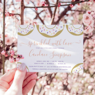 Doughnut Sprinkled With Love Baby Sprinkle Pink Invitation