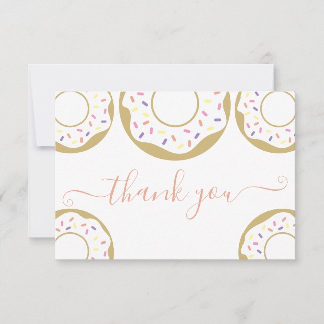 Doughnut Sprinkled With Love Baby Sprinkle Thank Y Thank You Card (Front)