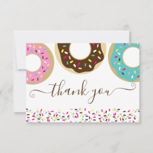 Doughnut Sprinkled With Love Baby Sprinkle Thank Y Thank You Card