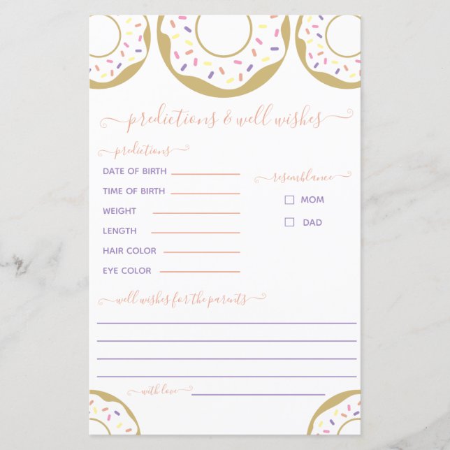 Doughnut Sprinkled With Love Prediction & Well Wis (Front)