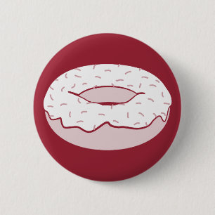 doughnut sprinkles 6 cm round badge