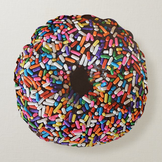 Doughnut Sprinkles Chocolate Icing Pillow (Front)