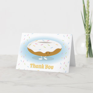 Doughnut Sprinkles Cute Cartoon Food Thank You Card