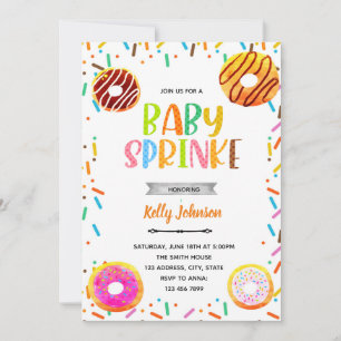 Doughnut sprinkles party invitation