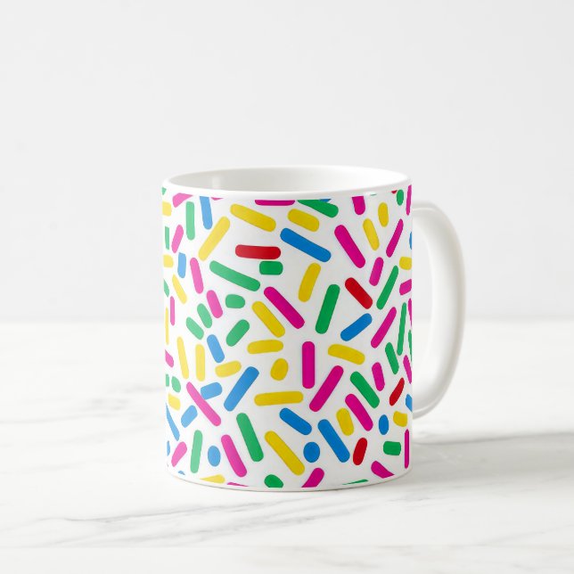 Doughnut Sprinkles Patterns Mug: A Fun and Whimsic Coffee Mug (Front Right)