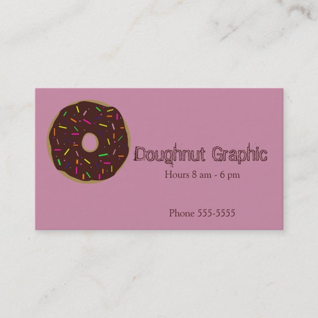 Doughnut Sprinkles Sweet Pink Chocolate Frosted Business Card (Front)