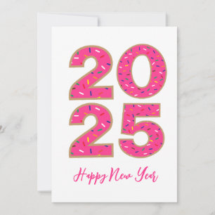 doughnut style simple happy new years cards 2025