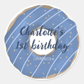 Doughnut Sweet Birthday  Classic Round Sticker