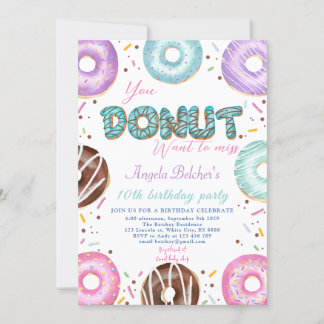 Doughnut Sweet Birthday Invitation
