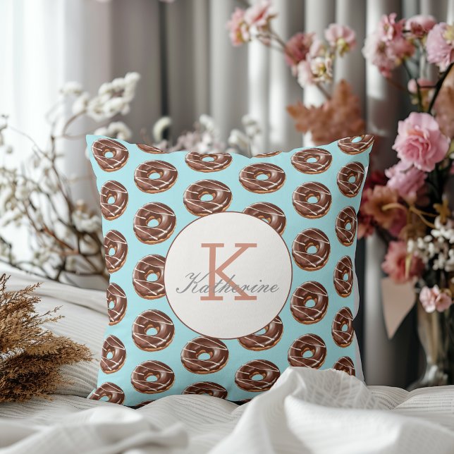 Doughnut Sweet Girl Sprinkles Pattern Custom Name  Cushion (Creator Uploaded)