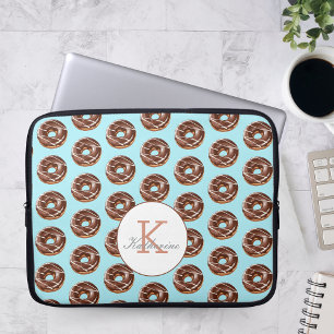 Doughnut Sweet Girl Sprinkles Pattern Custom Name Laptop Sleeve