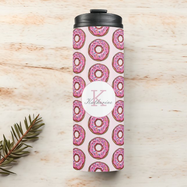 Doughnut Sweet Girl Sprinkles Pattern Custom Name  Thermal Tumbler (Creator Uploaded)