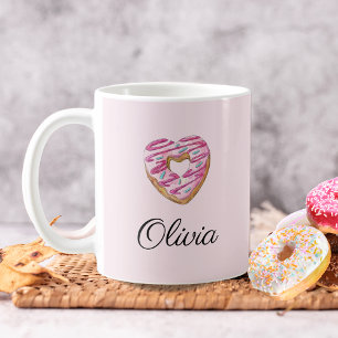 Doughnut Sweet Girl Sprinkles Personalised Name Coffee Mug