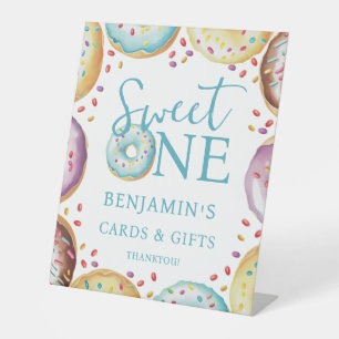 Doughnut Sweet One 1st Birthday Gifts and Cards Pedestal Sign