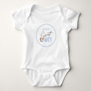 Doughnut sweet one 1st birthday party attire   baby bodysuit