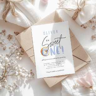 Doughnut sweet one 1st birthday party invitation