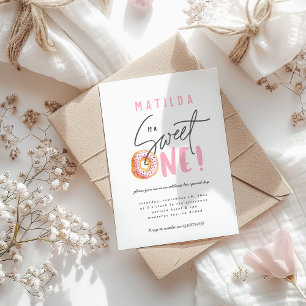 Doughnut sweet one 1st birthday party invitation