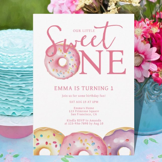 Doughnut Sweet One 1st Birthday Party  Invitation (Creator Uploaded)