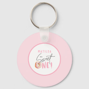 Doughnut sweet one 1st birthday party keychain