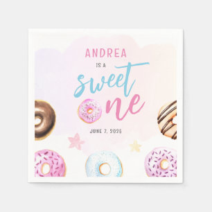 Doughnut Sweet One Girls First Birthday Napkin