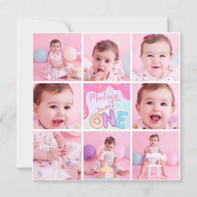 Doughnut Sweet One Invitation (Front)