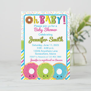 Doughnut Sweet Stuff Baby Shower Invitations