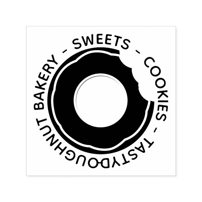 Doughnut sweet tasty dessert bakery cookie self-inking stamp (Design)