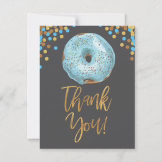 Doughnut Thank You Card Boy Blue
