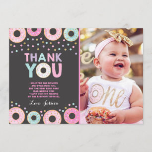 Doughnut Thank You Card Doughnut Grow Up Party Pin