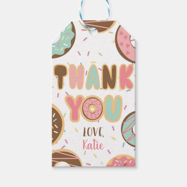 Doughnut Thank You Favour Tag (Front)