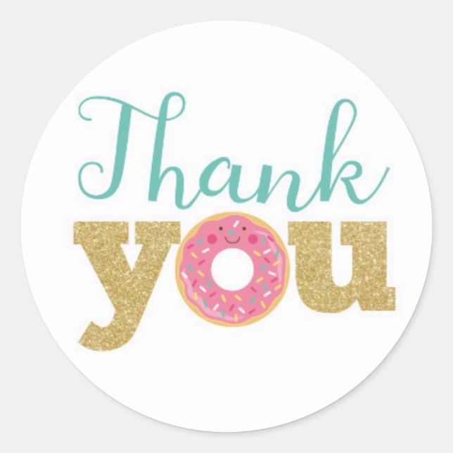 Doughnut Thank You Labels, Doughnut Sticker (Front)