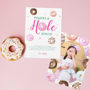 Doughnut Thanks a Hole Bunch Photo Birthday Thank  You Card