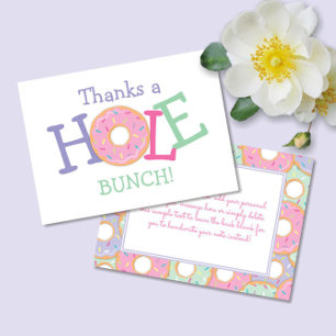 Doughnut Thanks a Hole Bunch Thank You Note Card