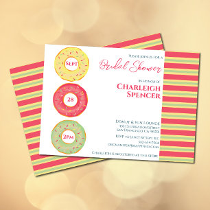 Doughnut themed bridal shower Invitation
