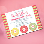 Doughnut themed bridal shower Invitation<br><div class="desc">Fun, elegant but cute, striped doughnut themed bridal shower invitation. Pink is the dominating shade, but a brighter version bright colours used rather than pastel. Date and time is included in the doughnut holes for creativity. Please personalise text. Great asset to use to invite friends, brides maid, etc., for a...</div>