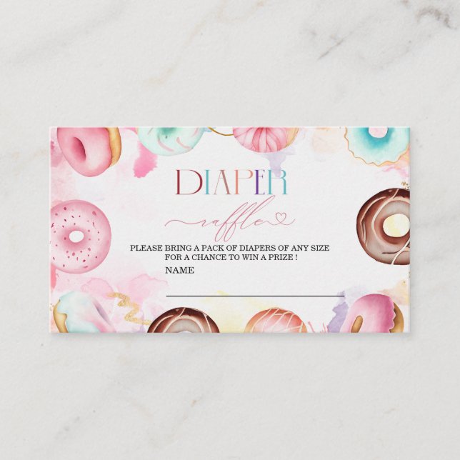 Doughnut Time baby shower diaper raffle Enclosure Card (Front)
