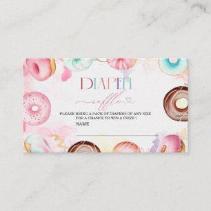 Doughnut Time baby shower diaper raffle Enclosure Card