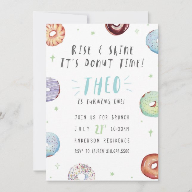 Doughnut Time Invitation (Front)