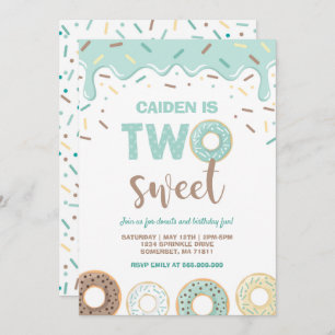 Doughnut Two Sweet Birthday Invite Doughnut Party 