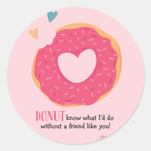 Doughnut Valentine Classic Round Sticker