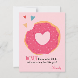 Doughnut Valentine Holiday Teacher Card