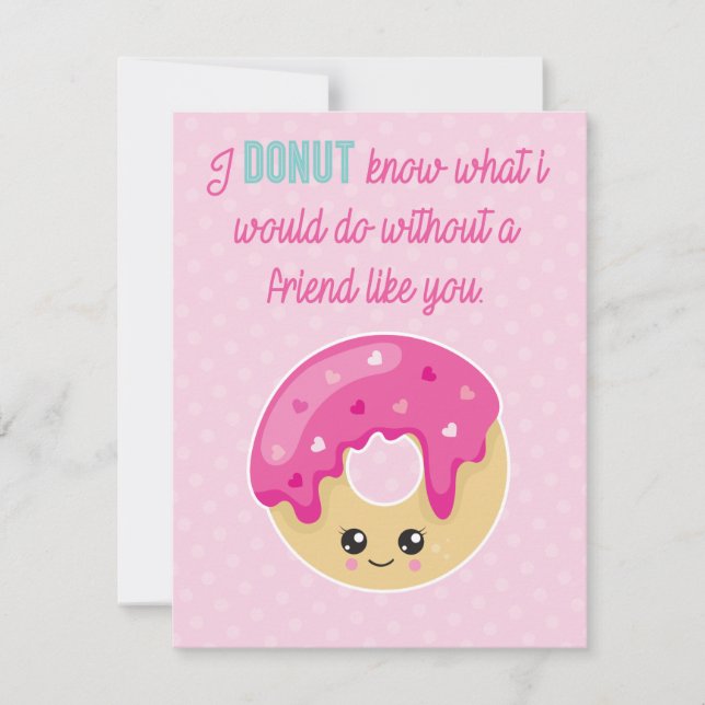 Doughnut Valentine's Day Card classroom card (Front)
