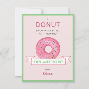 Doughnut Valentines day Mini flat Note Card