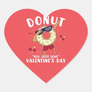 Doughnut Valentines Day Quote Heart Sticker
